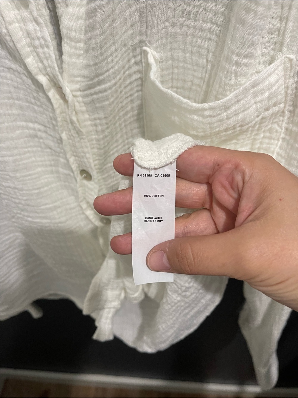 Fifteen Twenty 100% Cotton Gauze Oversized Button Down - Picture 7 of 8